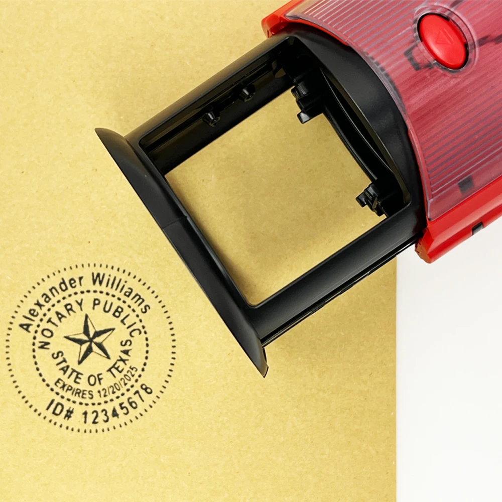 Customizable Self-Inking Stamp Date Stamp Oval/Round Laser Engraved RED/Black/Blue/Invisible UV Ink