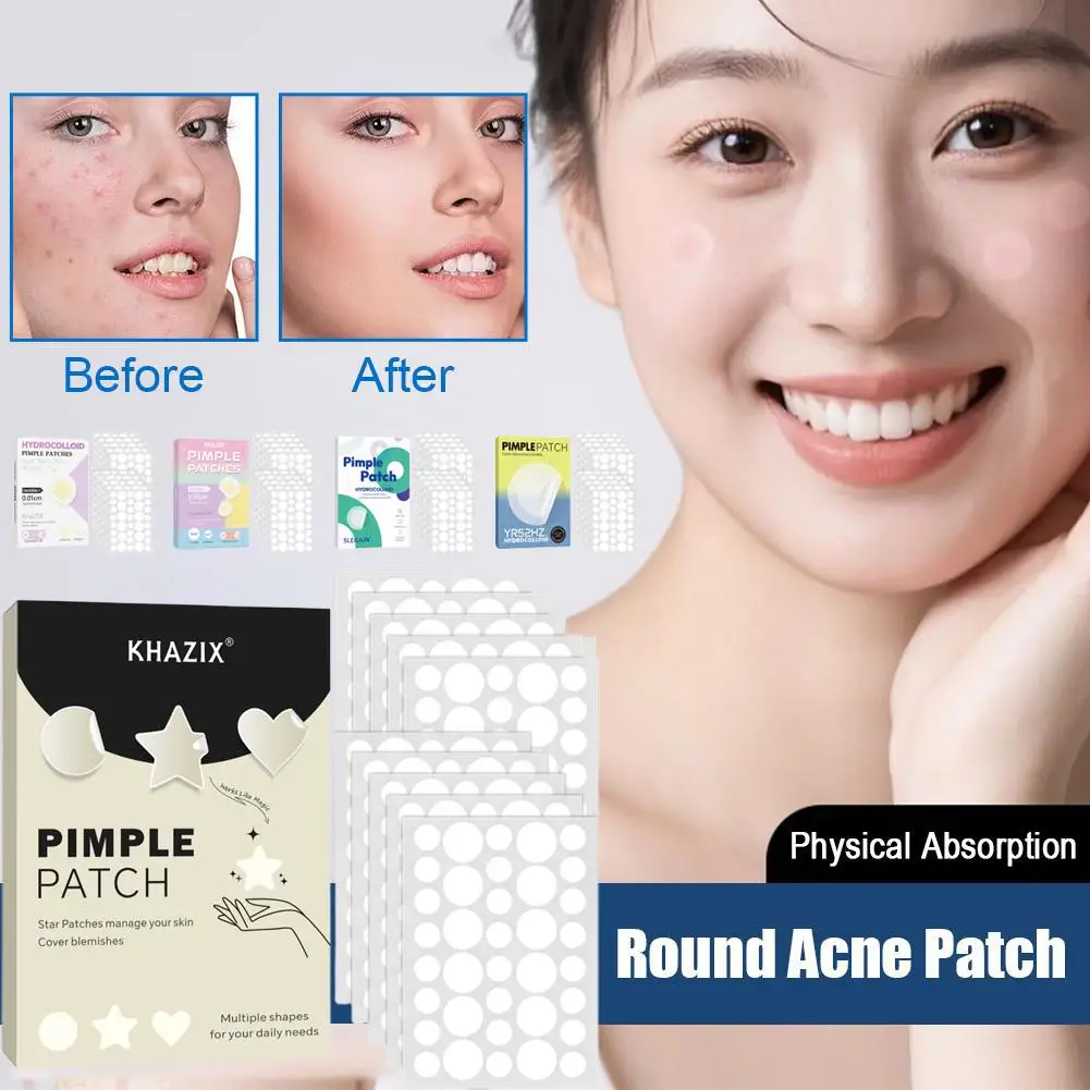 360pcs Round Pimple Patch Invisible Acne Patch Mix Shape Hydrocolloid or PE Acne Patch Zits and Blemishes Skin Cover Sticker