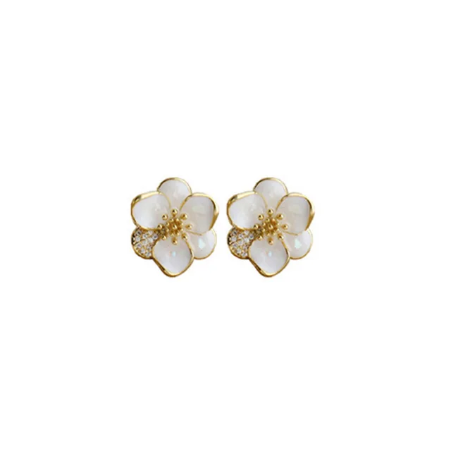 2022 New Unique Design High-End Elegant White Enamel Glaze Flower Earrings  Classic Luxury Fashion Earrings Women Jewelry Gifts - AliExpress