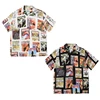 Retro Rayon Print Poster Pattern Hawaii Short Sleeve Shirt Summer Mens Womens Fashion WACKO MARIA Shirt 1