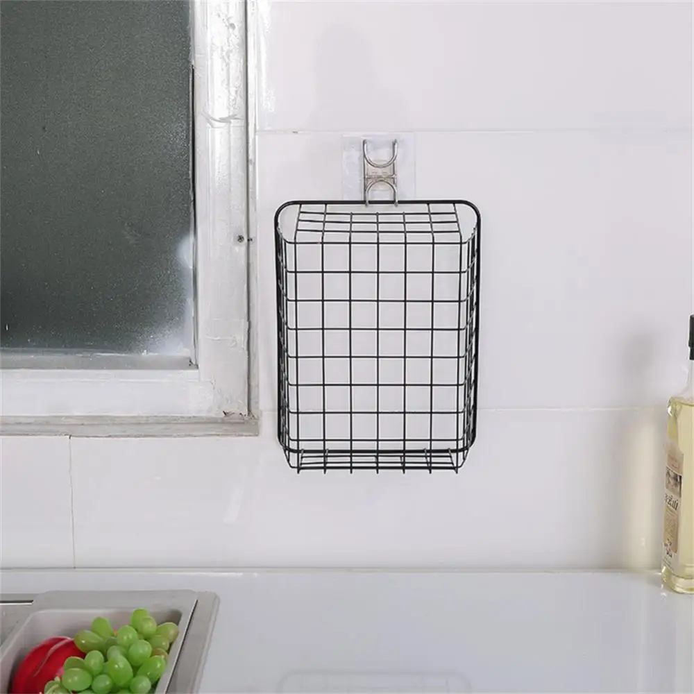 Punch-Free Sticky Bathroom Kitchen Traceless Washbasin Save Space Organizer Wall Mount Hook Holder Adhesive Storage Rack 2PCS