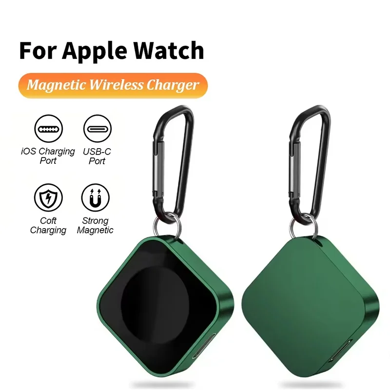 Dual Interface Portable Wireless Charger for Apple Watch - Type C & 8Pin Compatible