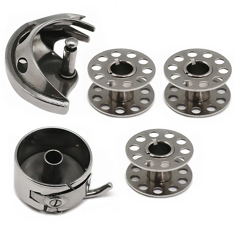 Metal Bobbins + Shuttle Hook + Bobbin Case for Old Style Household