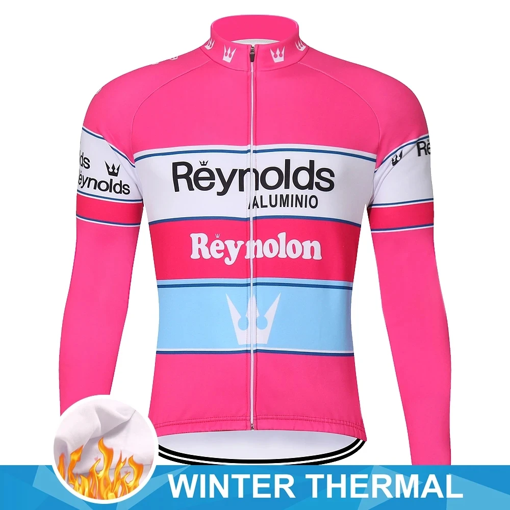 Men's Long Sleeve Pro Team Cycling Jersey, Blue - Lightweight Downhill Winter Racing Wear