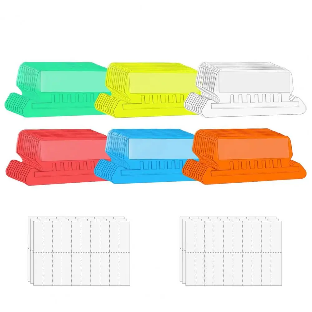 파일 정리 액세서리 라벨 홀더 120pcs 문자 크기 폴더용 탭 라벨 홀더 조직을 위한 광각 디자인