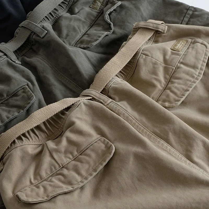 Spring Summer Good Jogger Trousers Leisure Men Large Pocket  Cargo Pants Breathable Drawstring Multi Pockets Men Pants 2025 3