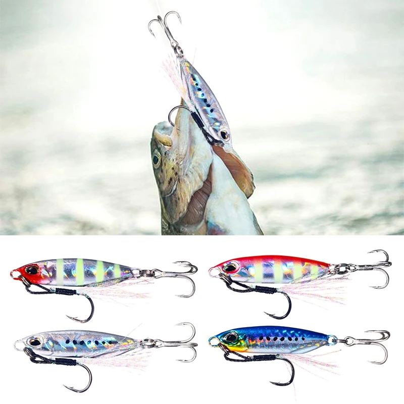 12/32g Metal Cast Jig Fishing Lure Hard Bait Bass Fishing Baits Tackle Slow Pitch Lure Slow Jigging Sea Saltwater Lures Pesca