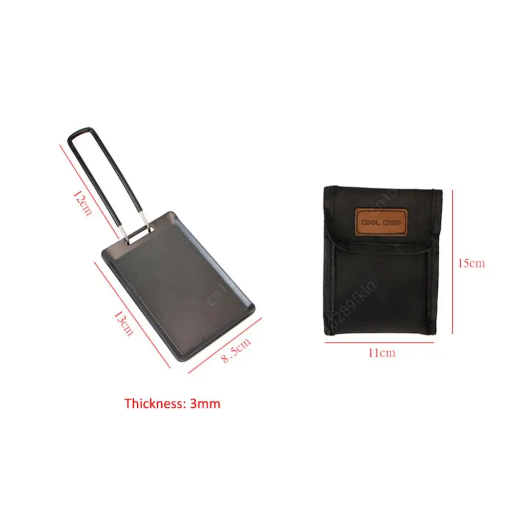 Camping Frying Pan with Detachable Handle Small Barbecue Plate Multi-Purpose Travel Roasting Pan Outdoor Camping Cookware