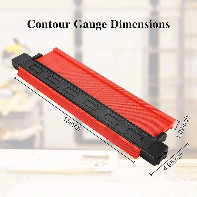 Lot de 2 Jauge de contour Gabarit de forme L.25 cm + L.12 cm règle copieur  de contour outils traçage pour bricolage menuisier