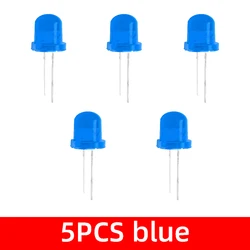 Enhanced Multicolor LED Kit - RGB Tricolor & Monochrome for DIY Lighting Projects (5pcs  blue)