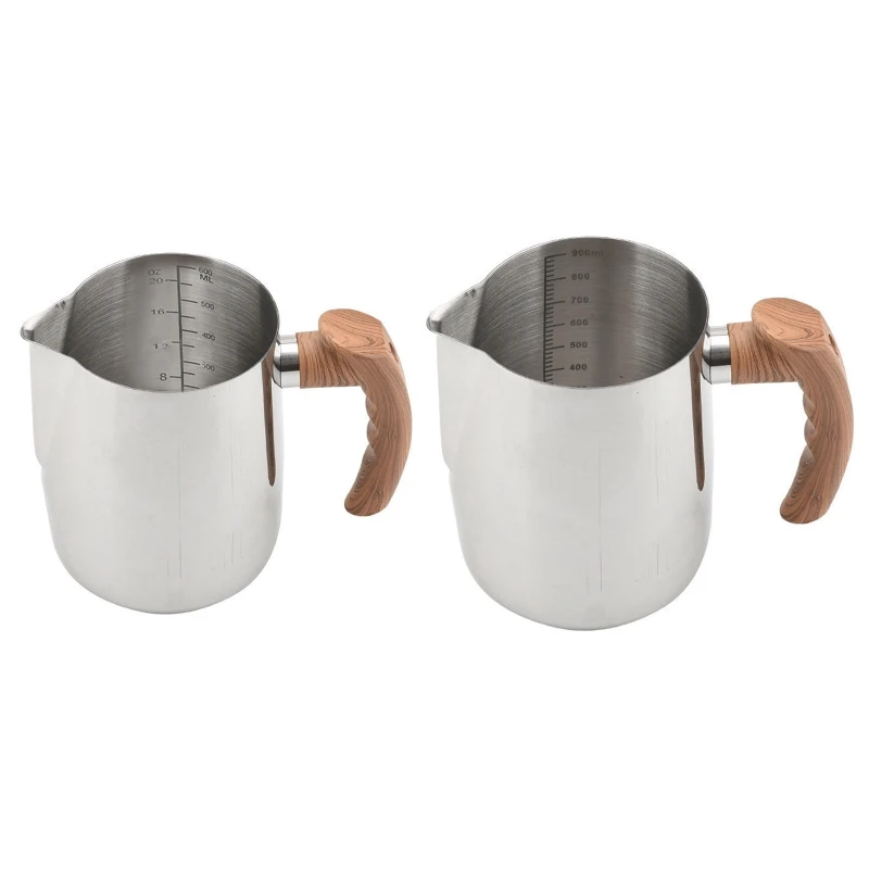 

Milk Steaming Frothing Pitcher Stainless Steel Nonstick Milk Jug Pull Flower Cup Dropship