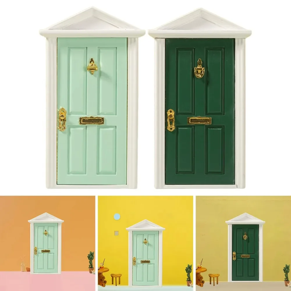 Miniature Wood Elf Door Tooth Fairy Door Mini House Accessories Pretend Play Toy Gift for Kids Furniture Simulation Miniatures miniature figurines miniature house kit