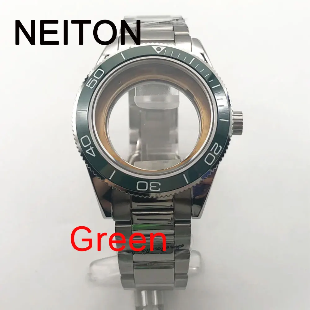 

NEITON 41mm Case Sapphire Glass Ceramic Bezel Fit NH35/NH36 ETA2836 Miyota8205/8215/821A Seagull ST1612 Mingzhu2813 Movement