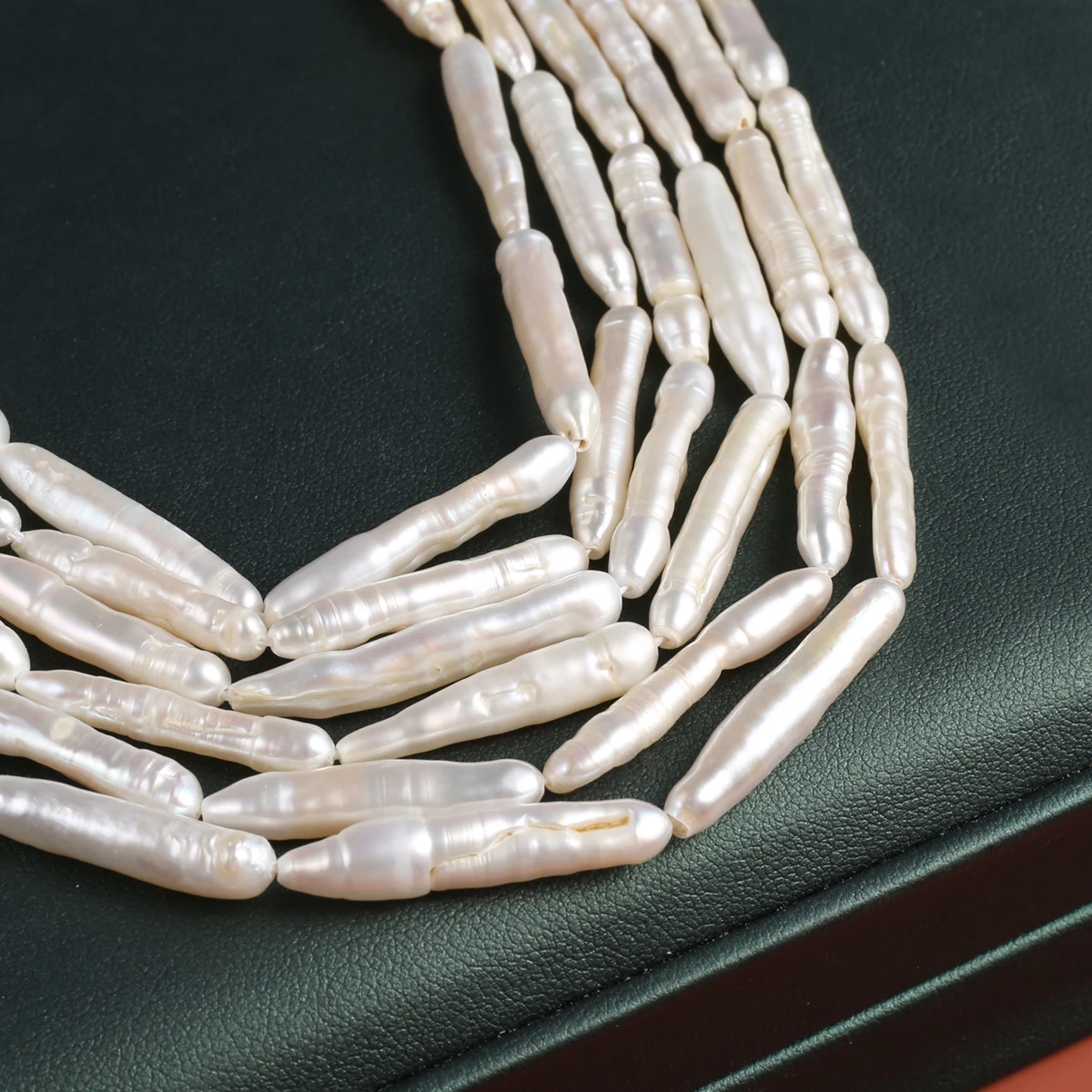 Natural Pearl Toothpick Beads Exquisite Shape Elegant Appearance for DIY Jewelry Making Handmade Bracelet Necklace Length 36cm