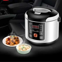 Portable Car Rice Cooker 2L Electric Truck Multi-Cooker Soup Porridge Cooking Food Steamer Electric Lunch Box 12V or 24V 2