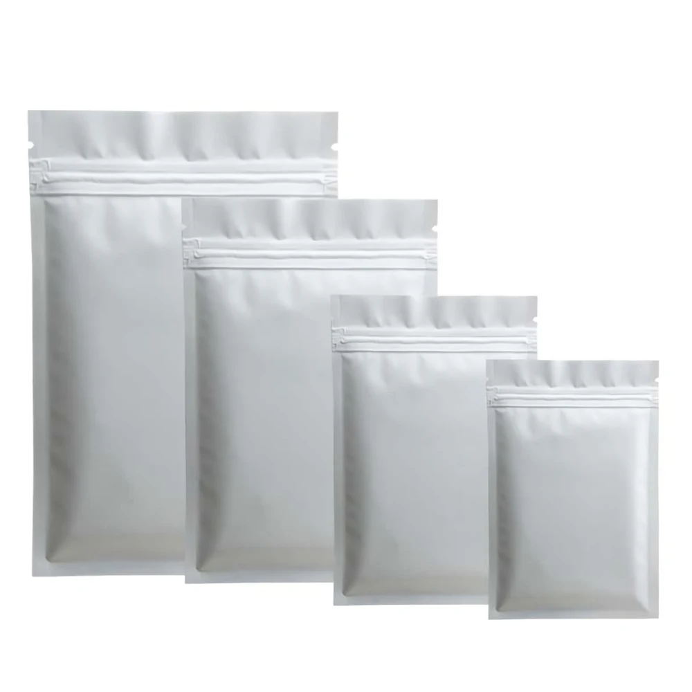 Thick 50pcs Matte Black White Smell Proof Zip Lock Plastic Bag Food Powder Package Pouch Aluminum Foil Mylar Heat Seal Zip Bags 5