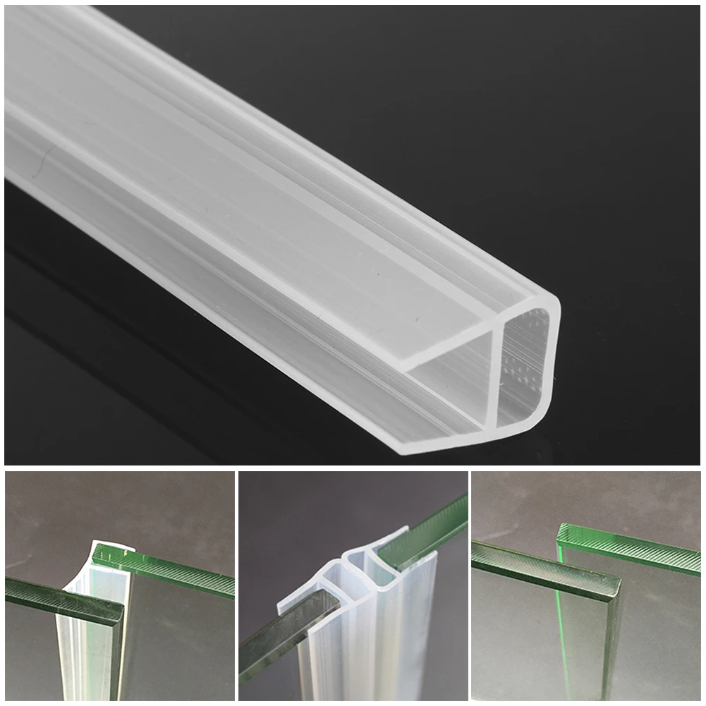 2M 12/10/8/6mm Seal Strip Screen Door Bathroom Shower Water Silicone F/U Shape Door Draft Blocker Acoustic Insulation
