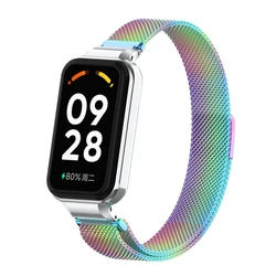 Premium Milanese Magnetic Strap with Metal Protection Case for Smartwatch Replacement Band (Colorful colors)