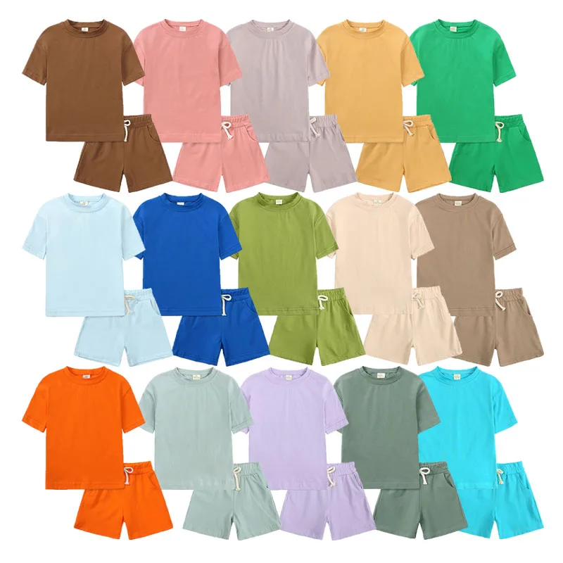 2026 neue Ankünfte Sportswear kinder Kleidung Sets Nette Baumwolle Top + Shorts Jungen Outfits Kinder Kostüme Trainingsanzug Anzug für Mädchen