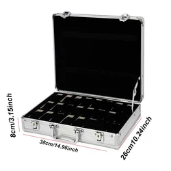 Luxury Metallic Aluminum Watch Box - Premium Shatter - Resistant Storage Case (24 Postions)