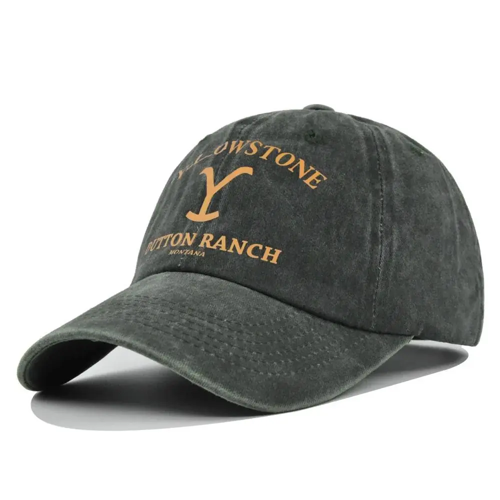 Yellowstone Dutton Ranch Baseball Cap Vintage Washed Sports Hat Distressed UV Protection Hat Unisex Snapback Visors