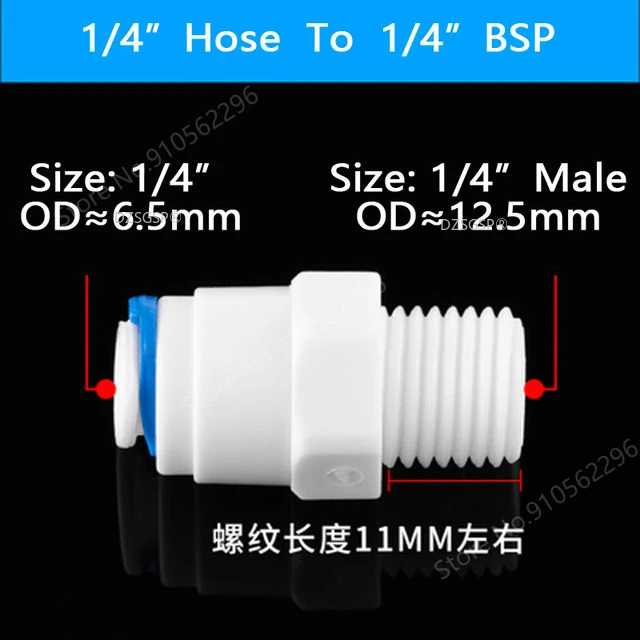 RO Water Straight Pipe Fitting 1/4