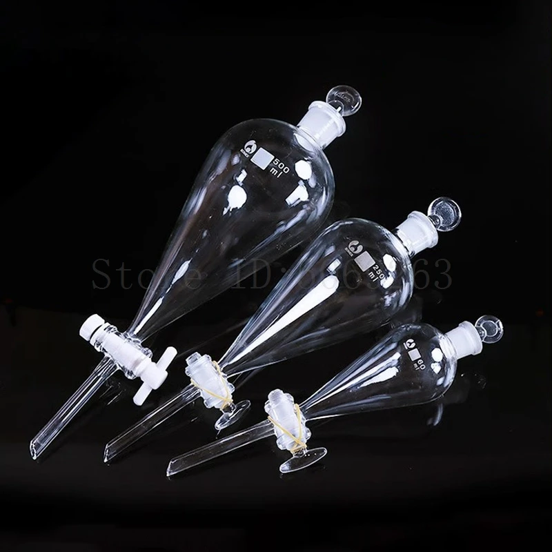 60ml-1000ml Glass Pear-Shaped Separatory Funnel Separating Used to Eurify Essential Oil Chemical Experiment