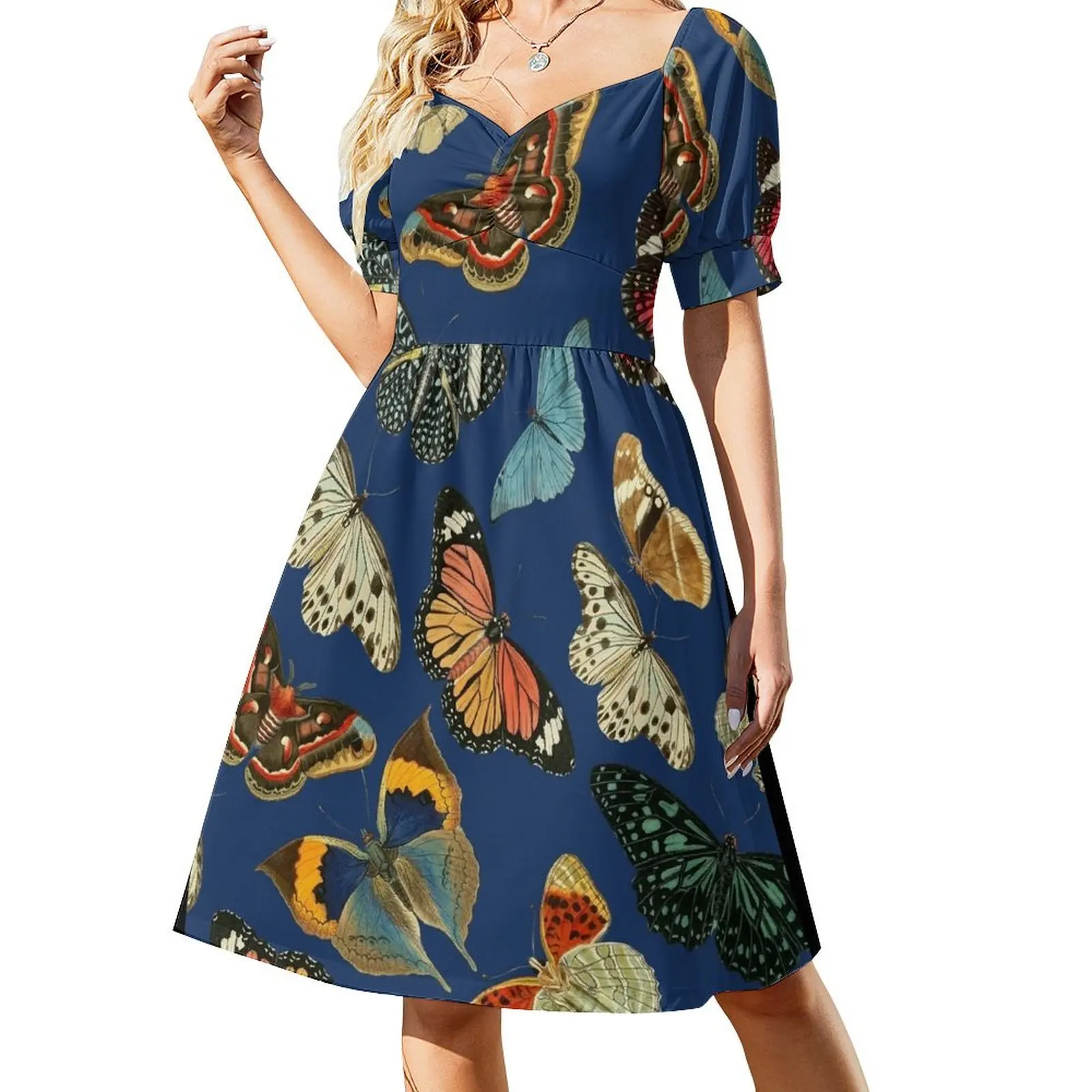 thumbnail image 1 of Vestido de manga corta BOOLETAS vestidos de noche de lujo vestidos de verano mujer Vestido, 1 of 7