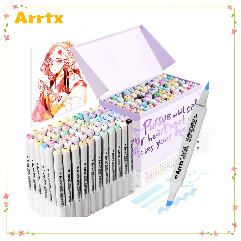 Color Marker Pens Art Marker Pens Art Markers Sketching Markers 66 colors Pastel Markers Oros Dual Tip Sketch Art Markers for Artist Adult Alcohol for Sketching Coloring