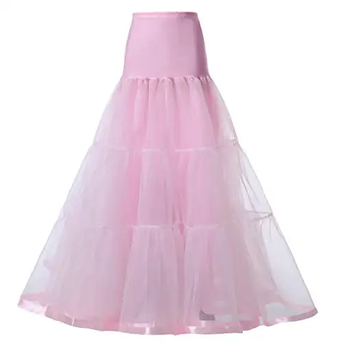 WOWBRIDAL Luxurious 95CM Long Ruffled Crinoline Petticoat for Vintage Bridal Dresses