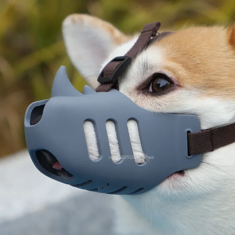 Anti Barking Dog Muzzle Soft Silicone Mouth Mask for Small Medium Dogs Breathable Stop Barking Biting Dog Accessories