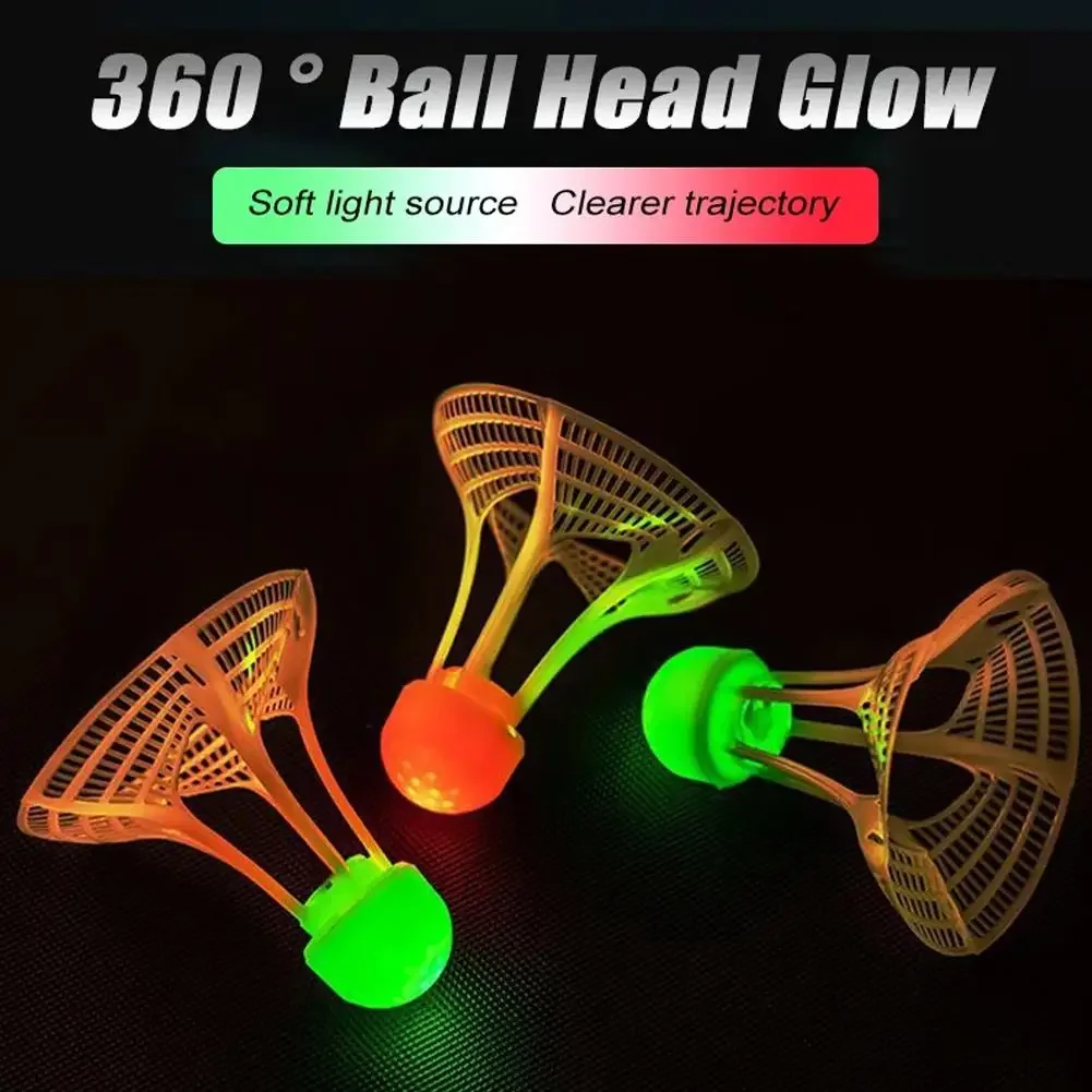 Badminton Ball Badminton Shuttlecock Feather Shuttlecock 1pc Glow-In-The-Dark Windproof Badminton Shuttlecock Ball Wind Resistance Training