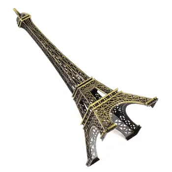 Paris Effiel Tower Figures Statues Building Model Fashion Romantic Retro Bronze Sculpture Home Desktop Metal Decorative Ornament