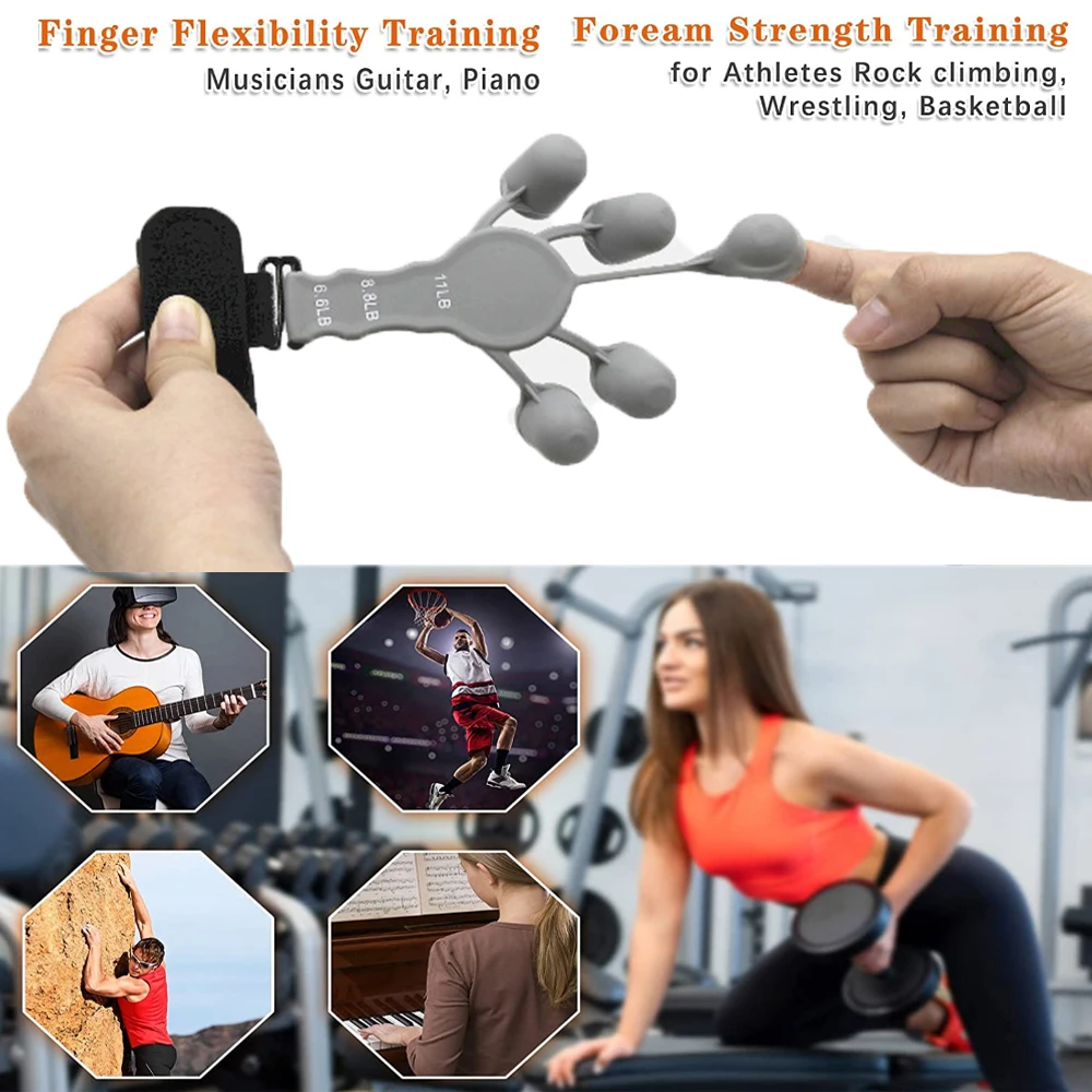 Finger Gripper Guitar Finger Exerciser 6 Resistant Strength Trainer Recovery  Physical Equipment Hand Strengthener for Patients