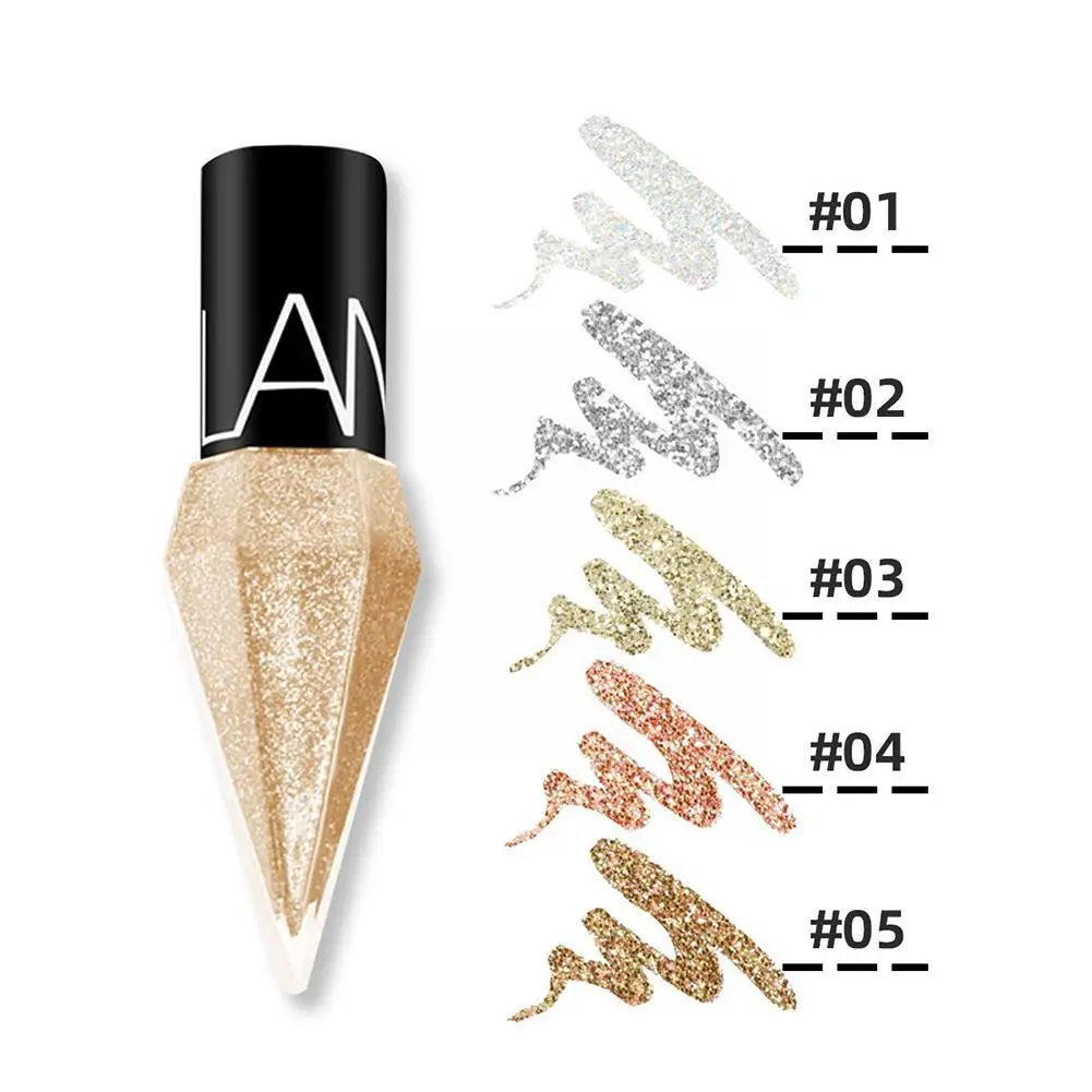 Liquid Eyeshadow Pearlescent Diamond 5-color Sequins MakeUp Smooth Mini Fine Brush