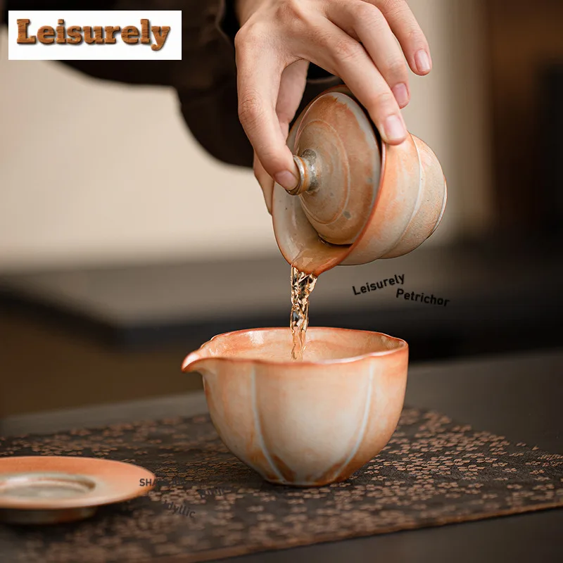 Zhiye Roasting Fulu Gaiwan Vintage Tea Tureen Household Tea Bowl with Lid Kit Tea Maker Cover Bowl Chinese Tea Set Collection