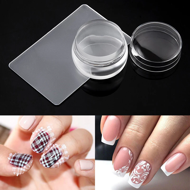 Transparent Nails Art Stamping Plates French Manicure Plate Stamp