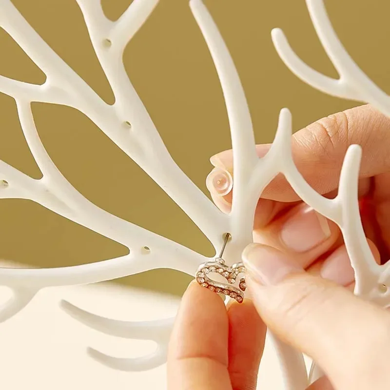 Jewelry Rack Antlers Earrings Necklaces Rings Display Bracelet Deer Jewelry Organizer Cases Stand Tray Tree Women