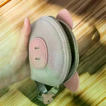 Portamonete portamonete in pelle PU simpatico maiale simpatico cartone animato mini pochette per auricolari regali