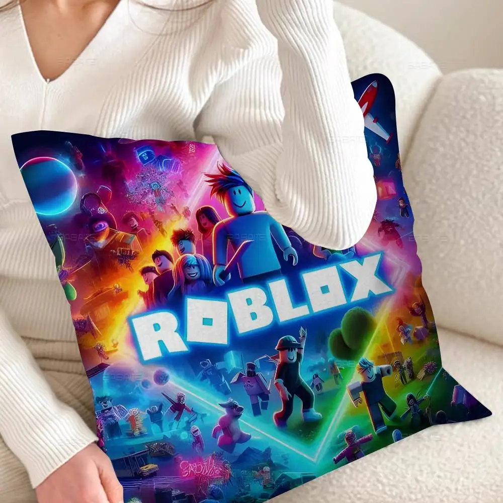 핫 게임 R-Robloxs-X 쿨 쿠션 커버 폴리에스테르 소파 쿠션 장 쿠션 홈 데코레이션 베개 커버