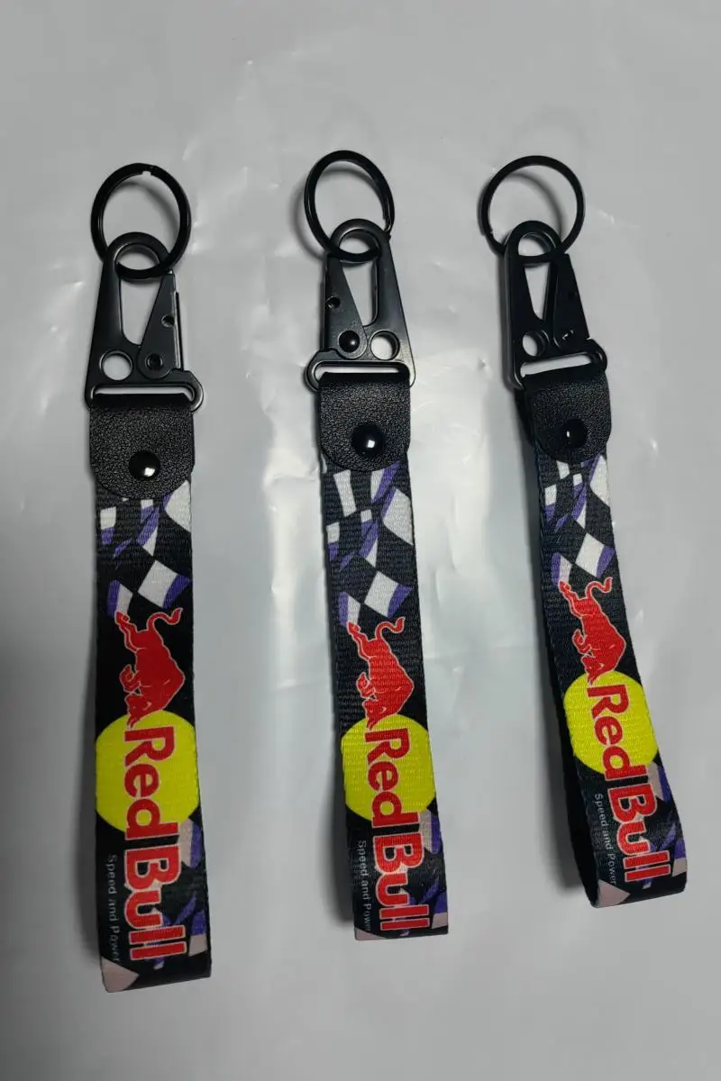 Red Bull Key Tag Racing Car Motorcycle Keychain Ring Car Lanyard Key Strap Car Accessories For Fake Taxi Keychain 5