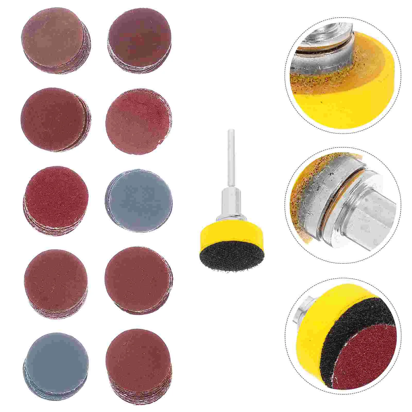 100 Pcs Velvet Backed Disc Sandpaper Sanding for Wood Drill Round Abrasive Pads Self-adhesive
