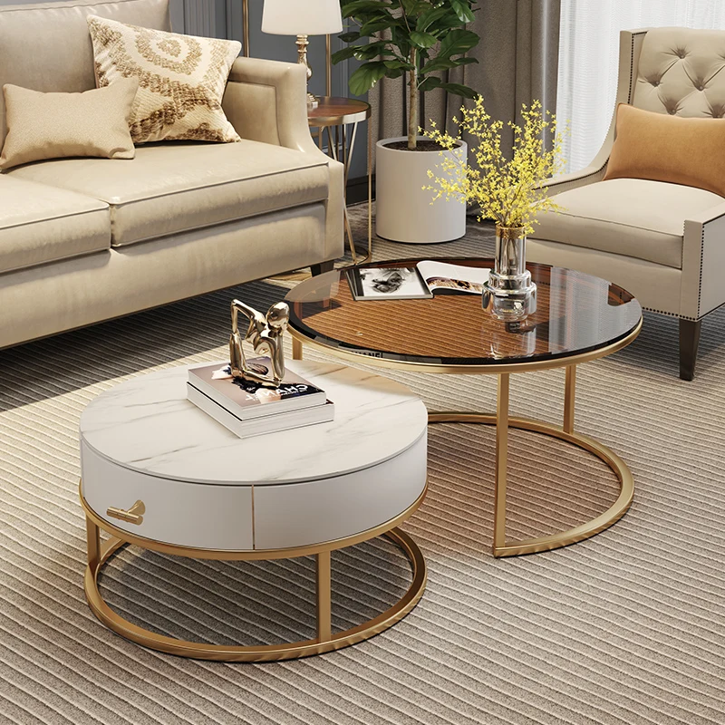 

Center Nordic Coffee Tables Round Corner Gold Dressing Coffee Tables Minimalist Floor Stolik Kawowy Nordic Furniture LSL25XP