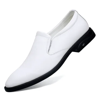 Casual Flat Bottom Low Cut Slip on Driving Shoes Men's Business Formal Leather Shoes Breathable Lightweight Anti-slip Wear-re...