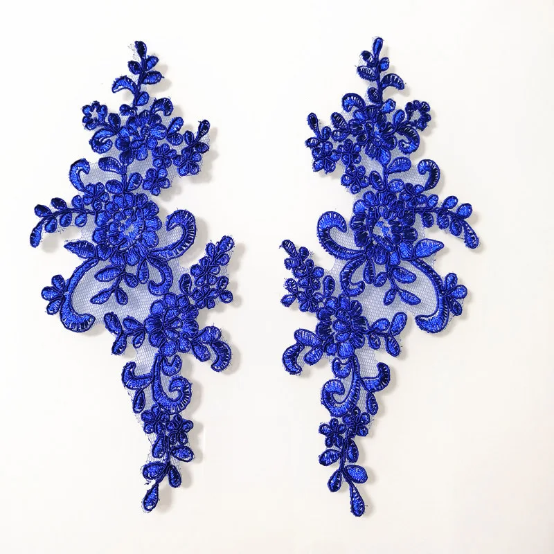 1Pair 3D Flower Floral Embroidery Applique Trim DIY Evening Skirt Clothes Lace Collar Decoration Patch Sewing On Accessories lace sewing accessories,lace sewing supplies,lace accessories,lace garment accessories,clothing accessories,lace decoration,clothing craft accessories,sewing patches,sequined flower patches