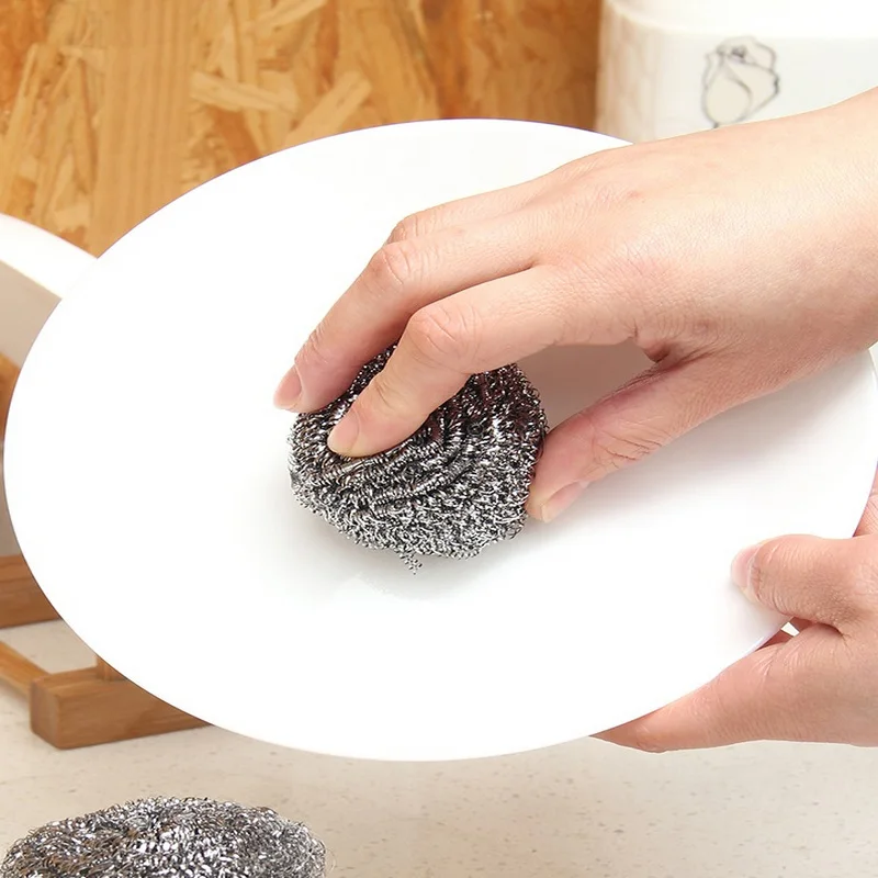 Soft and Durable Steel Wool Non-Shedding Non-Rusting Stainless Steel Dishwashing Wire Balls 6 Packs kitchen cleaning tool