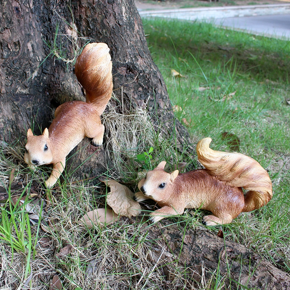 

C2 Squirrel Decor Statue Garden Supplies Resin Statue Craft Handicraft Waterproof for Outdoor Indoor Yard Fountain Perfect Gifts