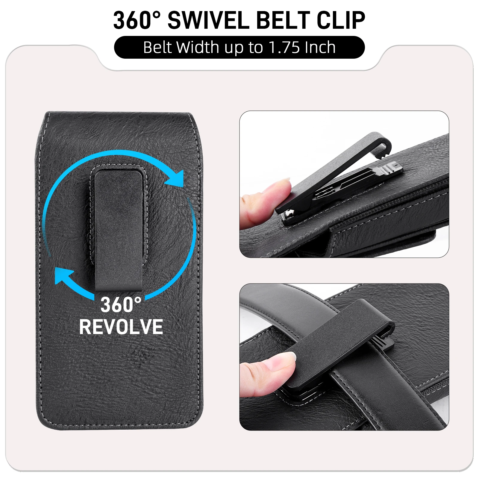 Leather Waist Bag with Magnetic Closure and Card Holder