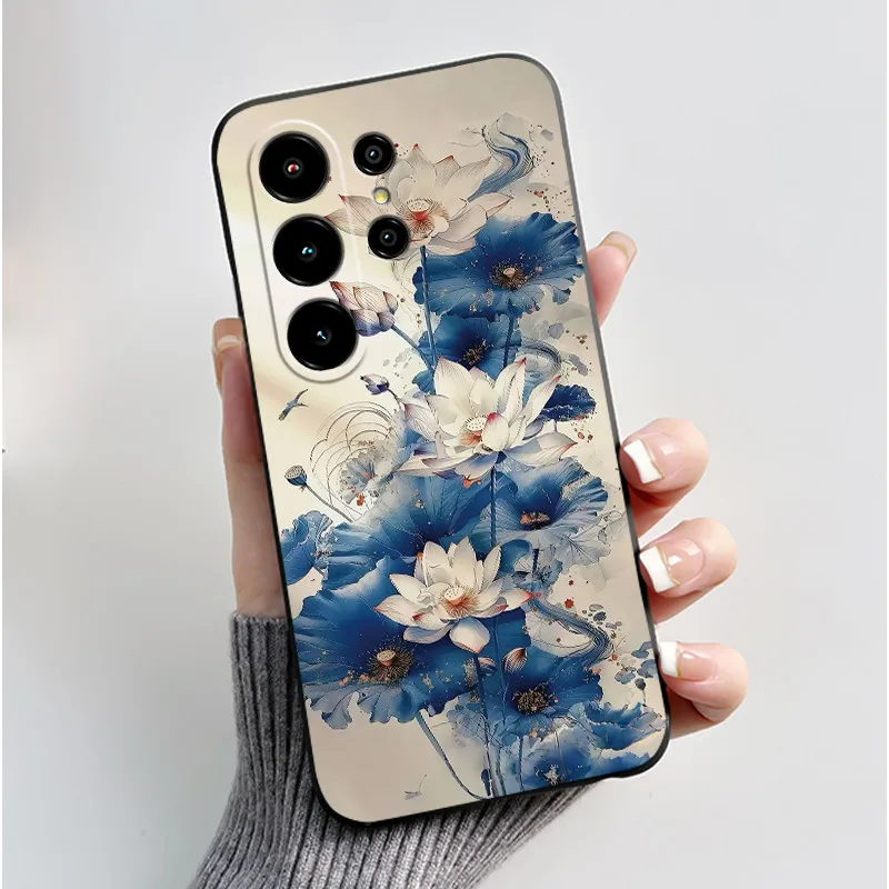 Anti-Scratch Black Cat Pattern Soft Phone Case