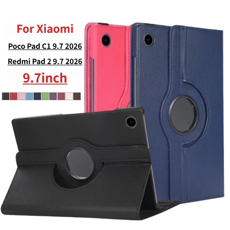 360 Rotating Stand Smart Flip PU Leather Tablet Case - 9.7 Inch
